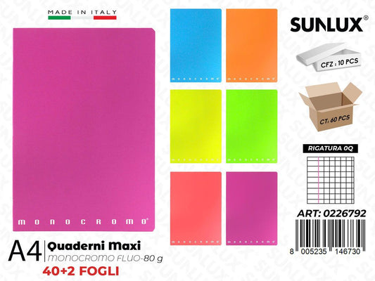 Maxi Quaderni A4 RIG.0Q Monocr. Fluo