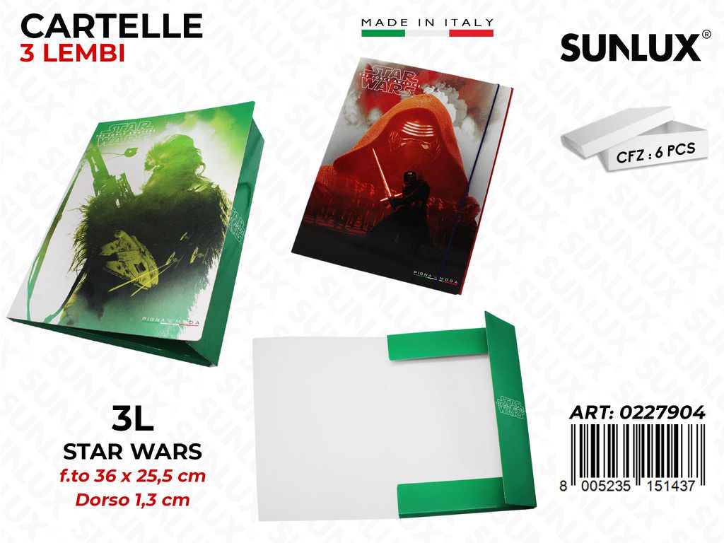 Cartella 3 Lembi Star Wars Ass. F.to 36*25.5