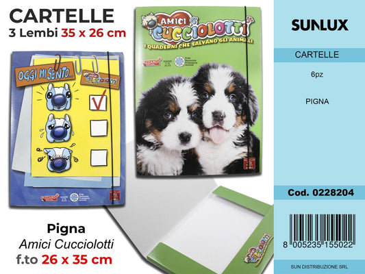 Cartelle 3 Lembi Amici Cucciolotti F.to 26*35CM