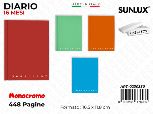 DIARIO MONOCR. ORIG. 16MESI 11.8*16.5CM
