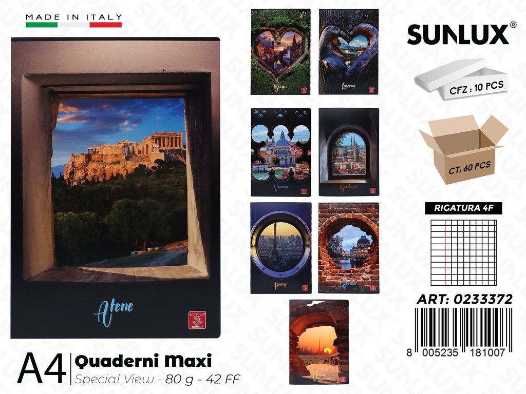 Maxi Quaderni A4 RIG.4F Pigna Special View 80GR