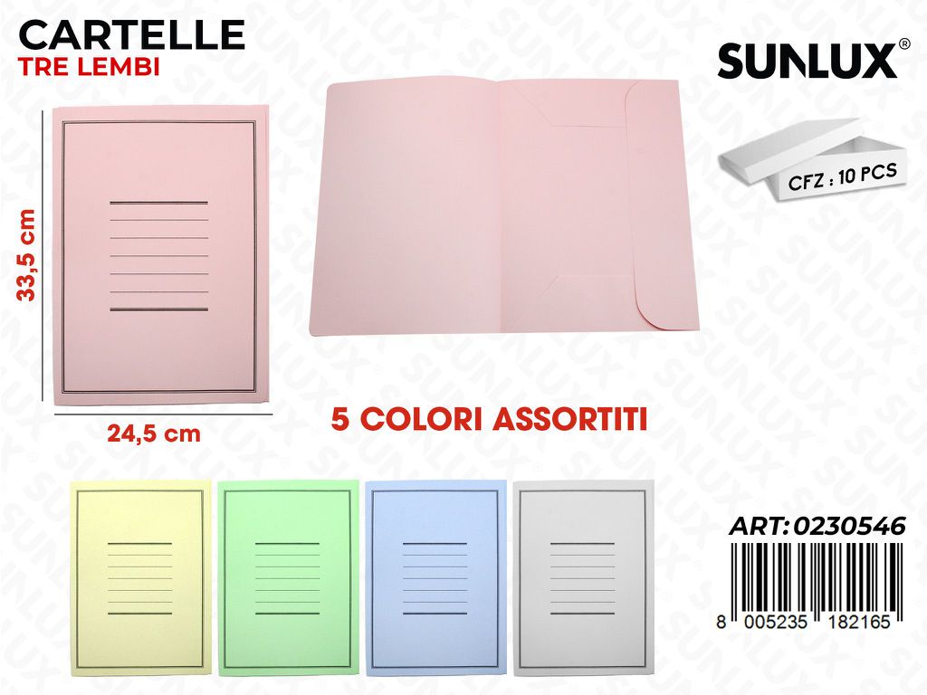 Cartelle 3LEMBI 5COL. Ass. 10PCS 24.5*33.5CM