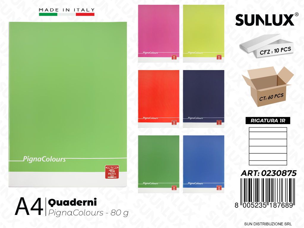 Maxi Quaderni A4 RIG.1R Pigna Colours