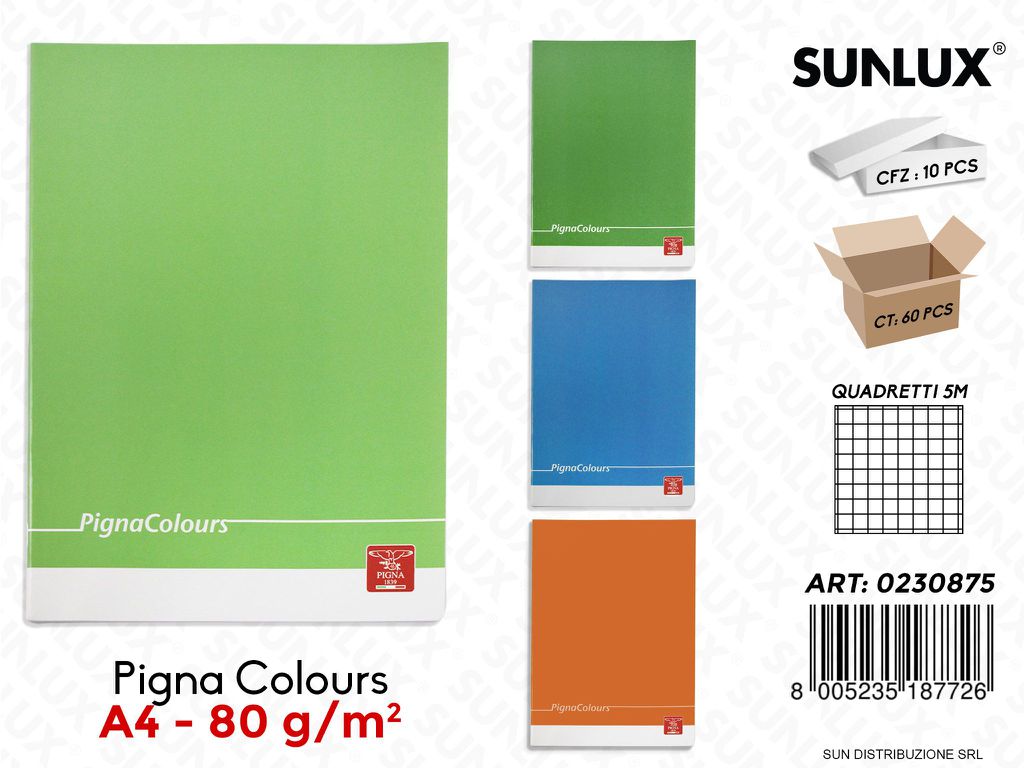 Maxi Quaderni A4 RIG.5M Pigna Colours