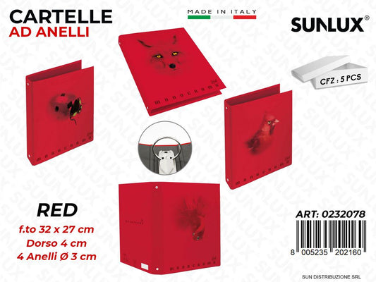 Cartelline Ad Anelli Monocr. Red 32*27CM