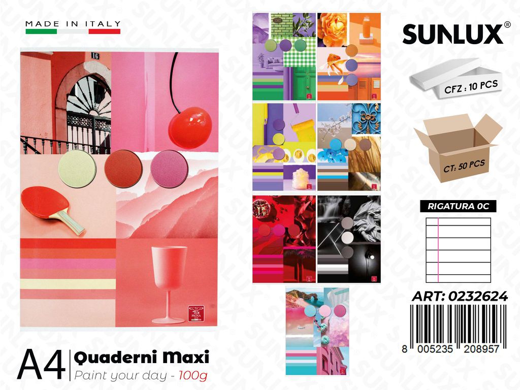 Maxi Quaderni A4 100G Rig. 0C Paint Your Day
