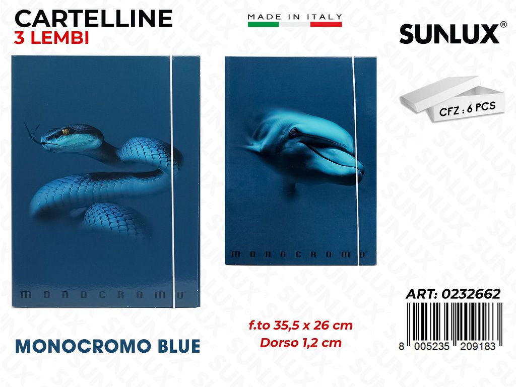 Cartelle 3LEMBI Monocromo Blu F.to 26*35.5CM