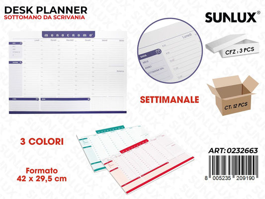 Desk Planner Settimanale Monoc. 42*29.5CM