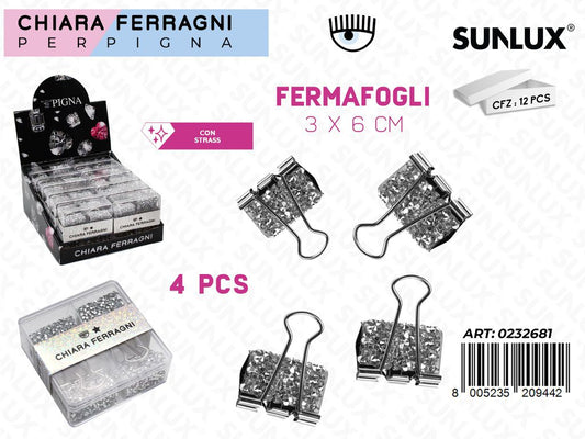 ESP. FERMAFOGLI C. FERRAGNI C/ STRASS 4PCS 3*6CM