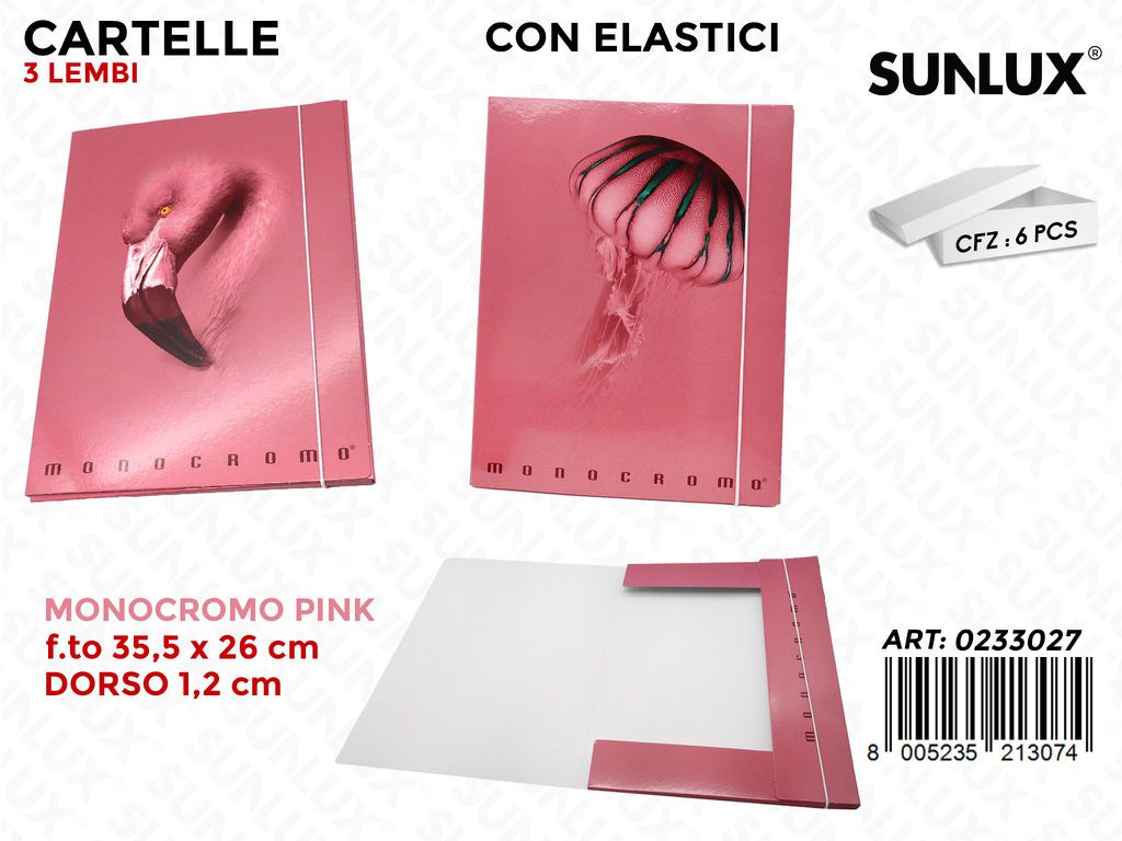 Cartelle 3LEMBI Monocromo Pink 26*35.5CM