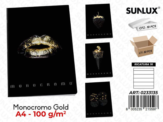 Maxi Monocromo Gold A4 RIG.1R 100GR