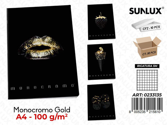Maxi Monocromo Gold A4 RIG.5M 100GR