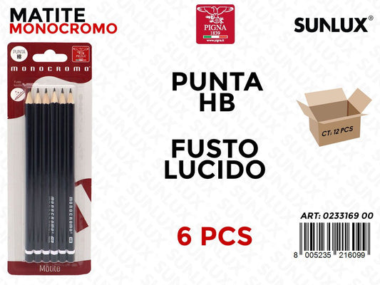 Pigna Monocr. Matite Hb 6PCS