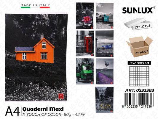 Maxi Quaderni A4 RIG.4M a Touch Of Color 80GR