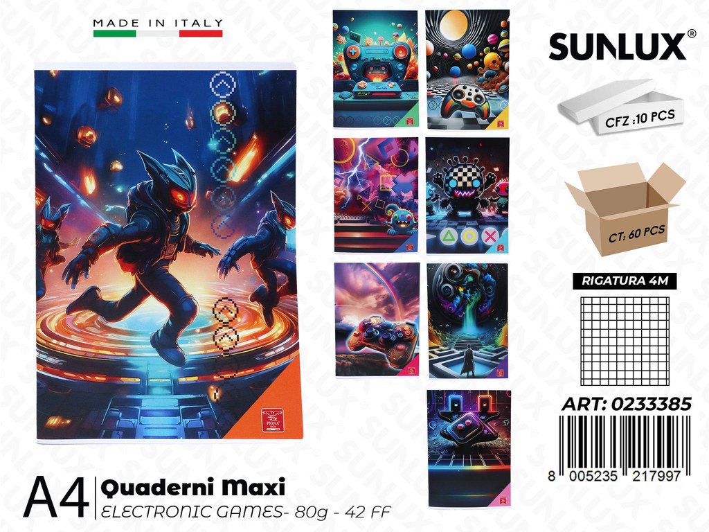 Maxi Quaderni A4 RIG.4M Electronic Games 80GR