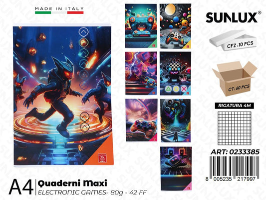 Maxi Quaderni A4 RIG.4M Electronic Games 80GR