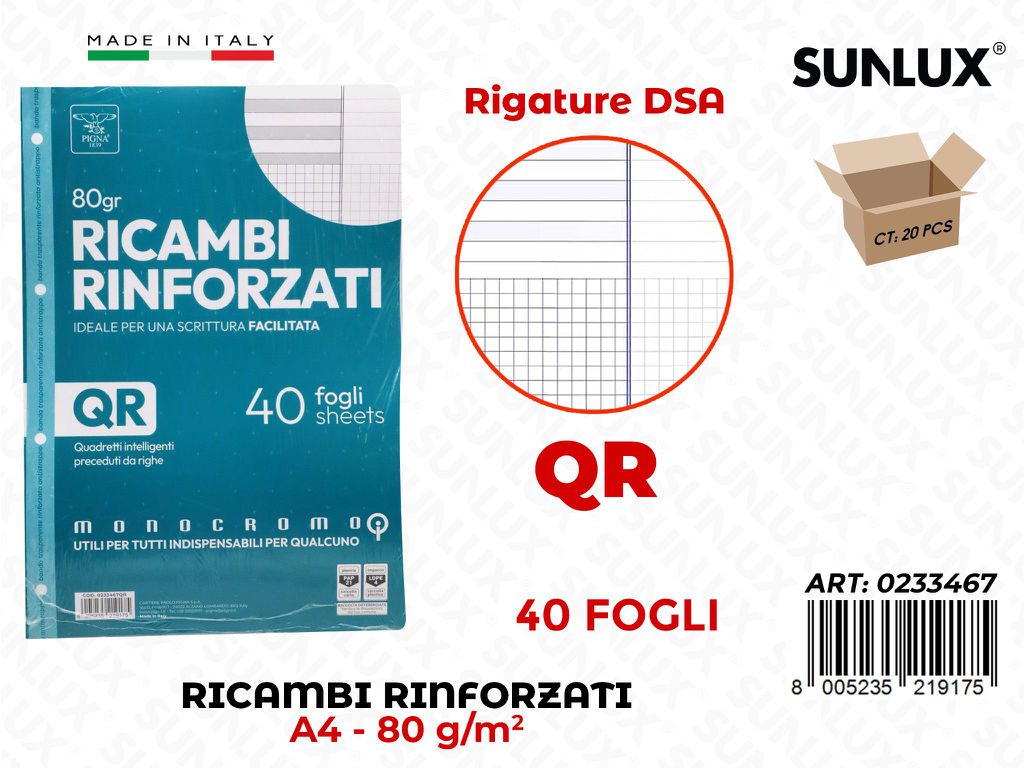 Ricambi Rinforzati A4 Dsa Rig. Qr 80GR 40FF