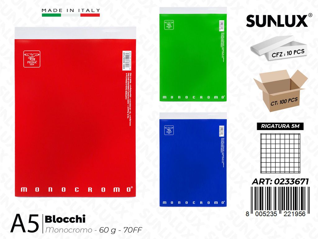 Blocchi Monocromo 5M A5 60GR 70FF