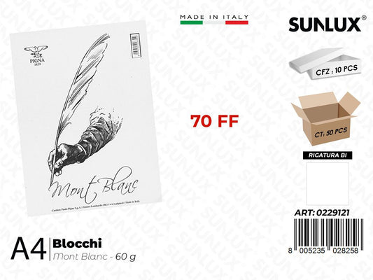 Blocchi Mont Blanc Bianco 29,7*21CM A4 70FF