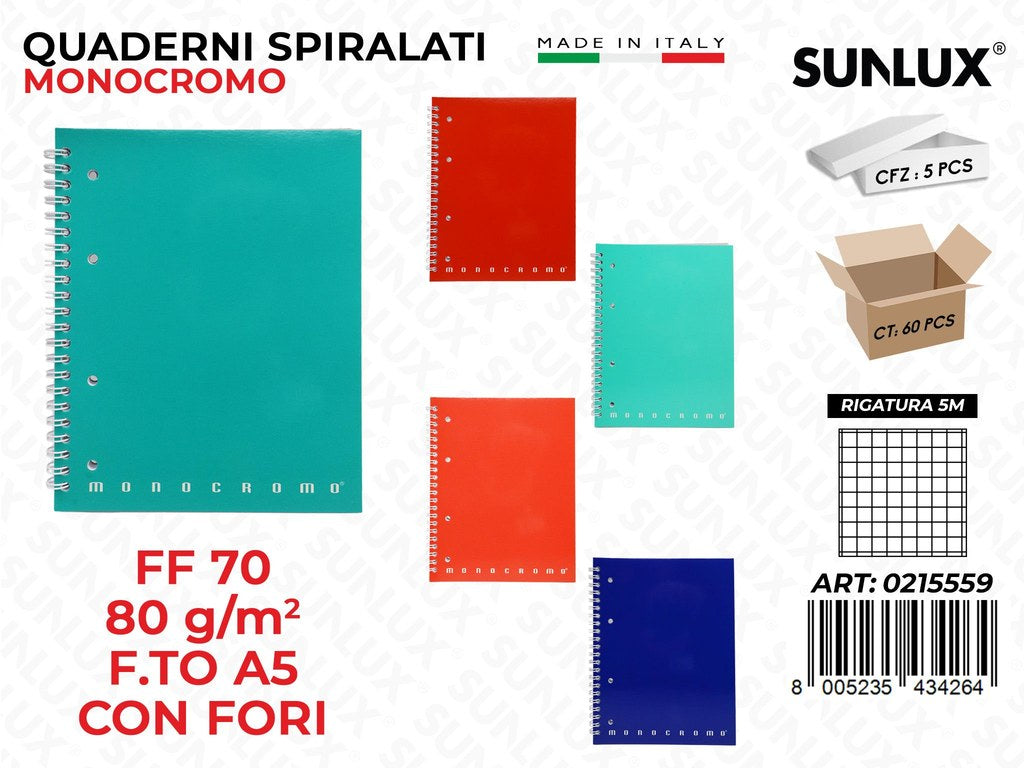 Quadern Spir Monoc. c/Fori 0215559 Var 5M