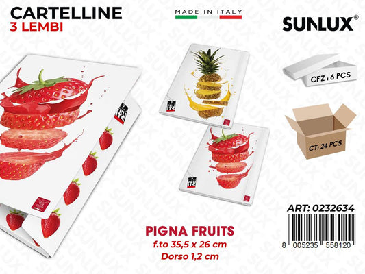 Cartelle 3 Lembi Pigna Fruits F.to 25.5*36 Cm