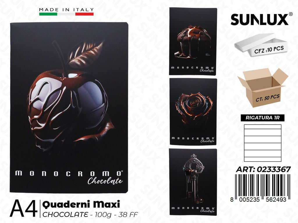 MAXI QUADERNI A4 RIG.1R CHOCOLATE 100GR