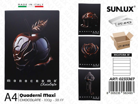 MAXI QUADERNI A4 RIG.1R CHOCOLATE 100GR