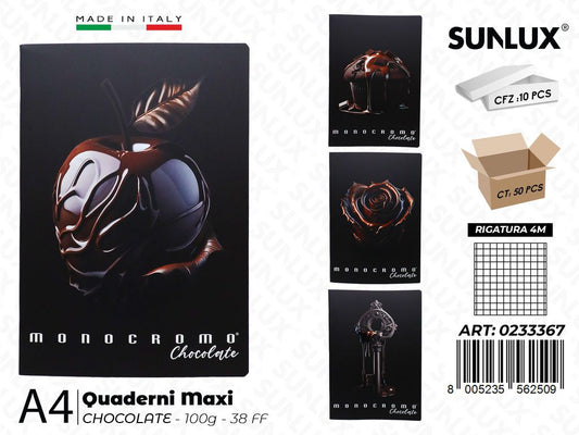 MAXI QUADERNI A4 RIG.4M CHOCOLATE 100GR