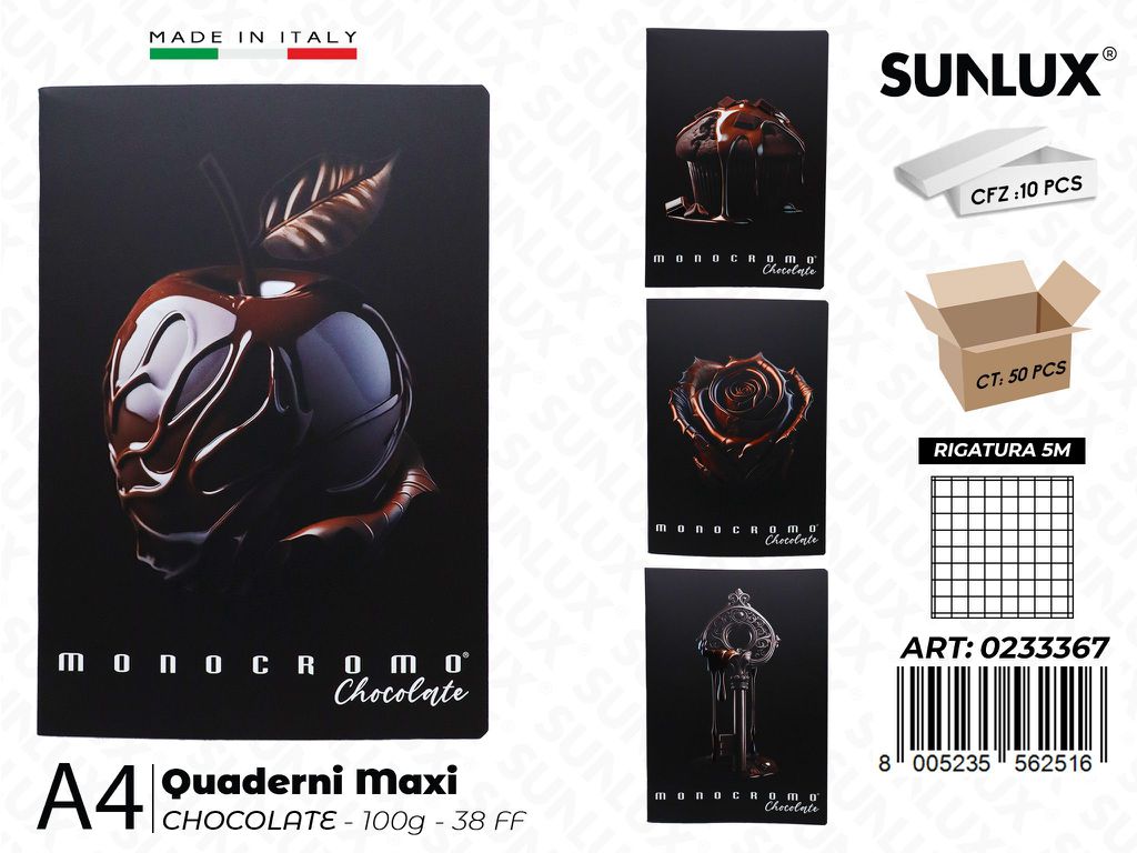 MAXI QUADERNI A4 RIG.5M CHOCOLATE 100GR