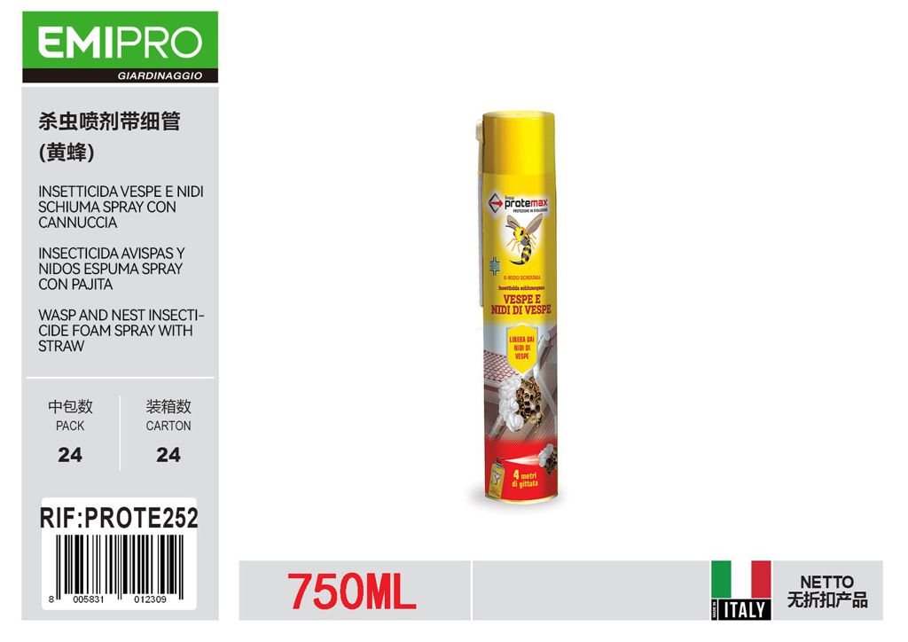 Insetticida vespe E Nidi Schiuma Spray 750ml Con Cannuccia