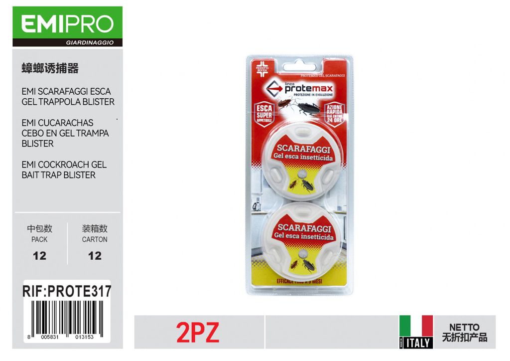 Scarafaggi Esca Gel Trappola Blister 2Pz