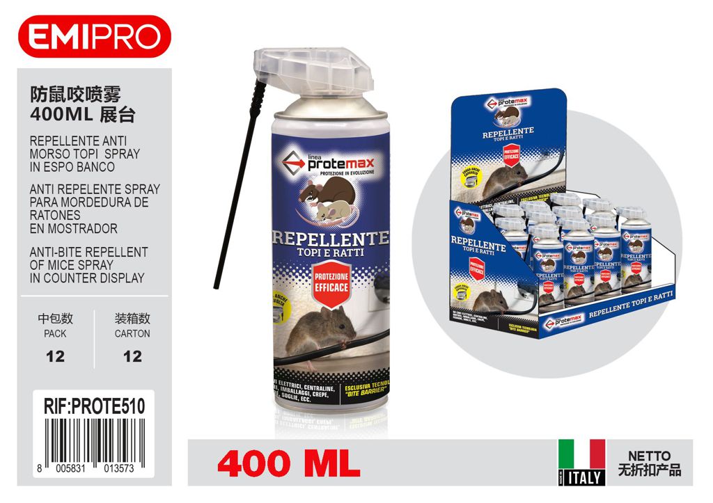 Repellente Anti Morso Topi Spray 400ml - In Espo Banco