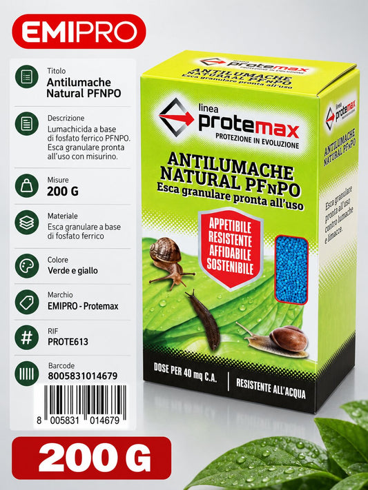 LUMACHICIDA A BASE DI FOSFATO FERRICO PFnPO ASTUCCIO 200GR CON MISURINO