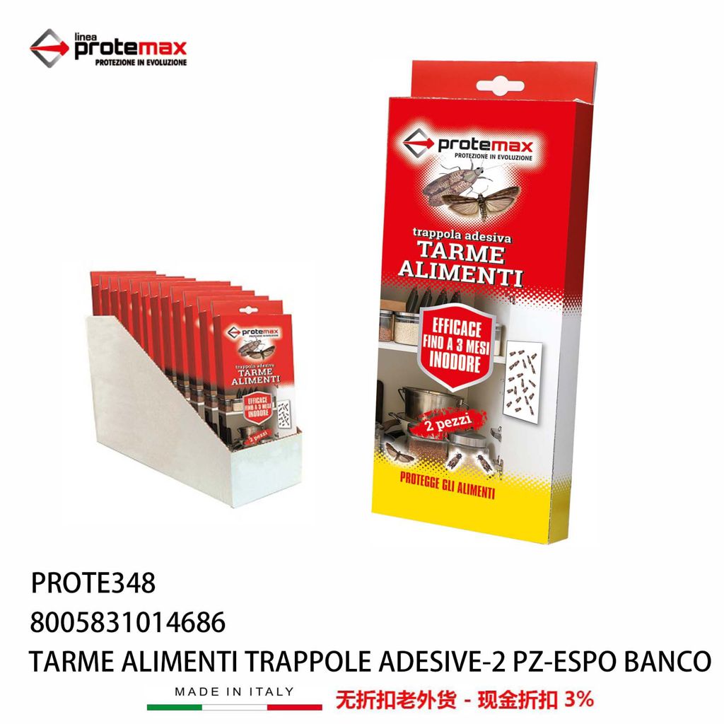 Tarme Alimenti Trappole Adesive - 2 Pz - Espo Banco