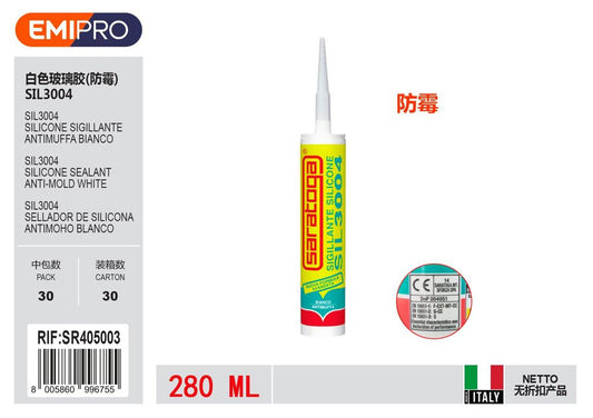 Sil3004 Sigillante Silicone Antimuffa Bianco