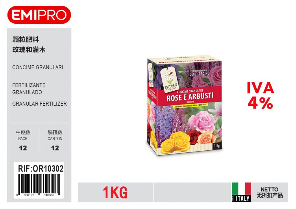 CONCIME GRANULARI ROSE E ARBUSTI DA FIORE 1KG