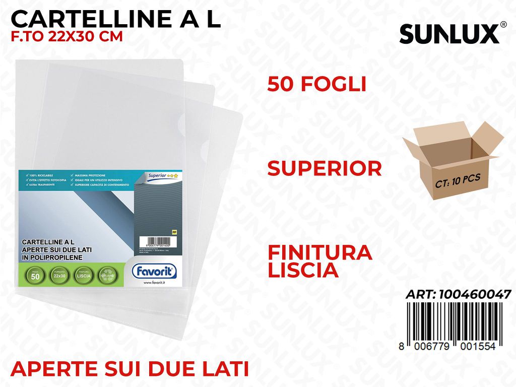 Fav. Cartelline L 50/Pz Liscia Superior