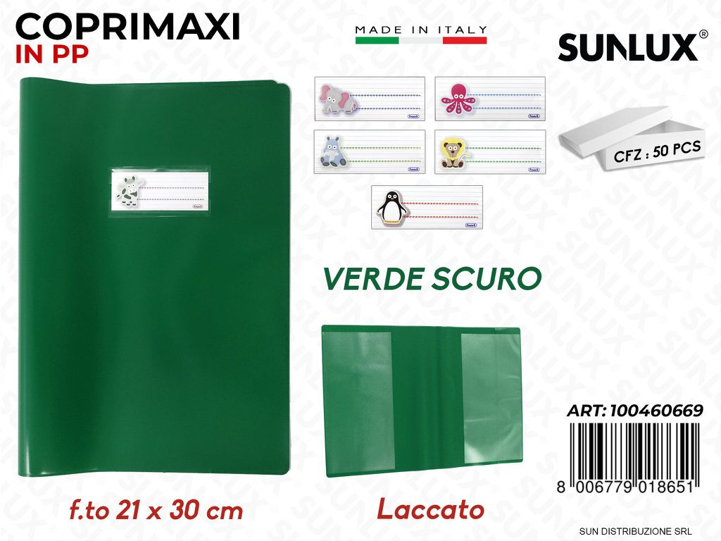 Coprimaxi Pp Laccato Verde Sc. 21*30CM c/ETIC.