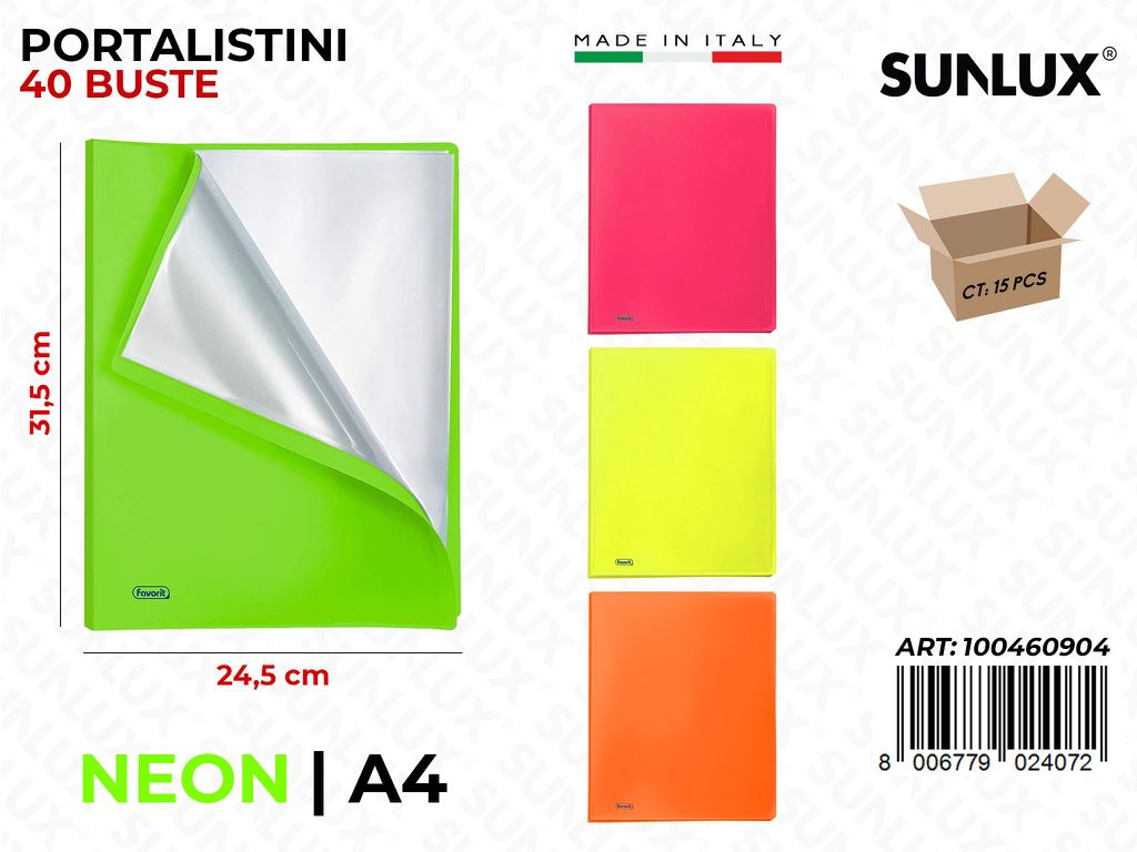 Fav. P. Listini Neon 22*30 40BUSTE