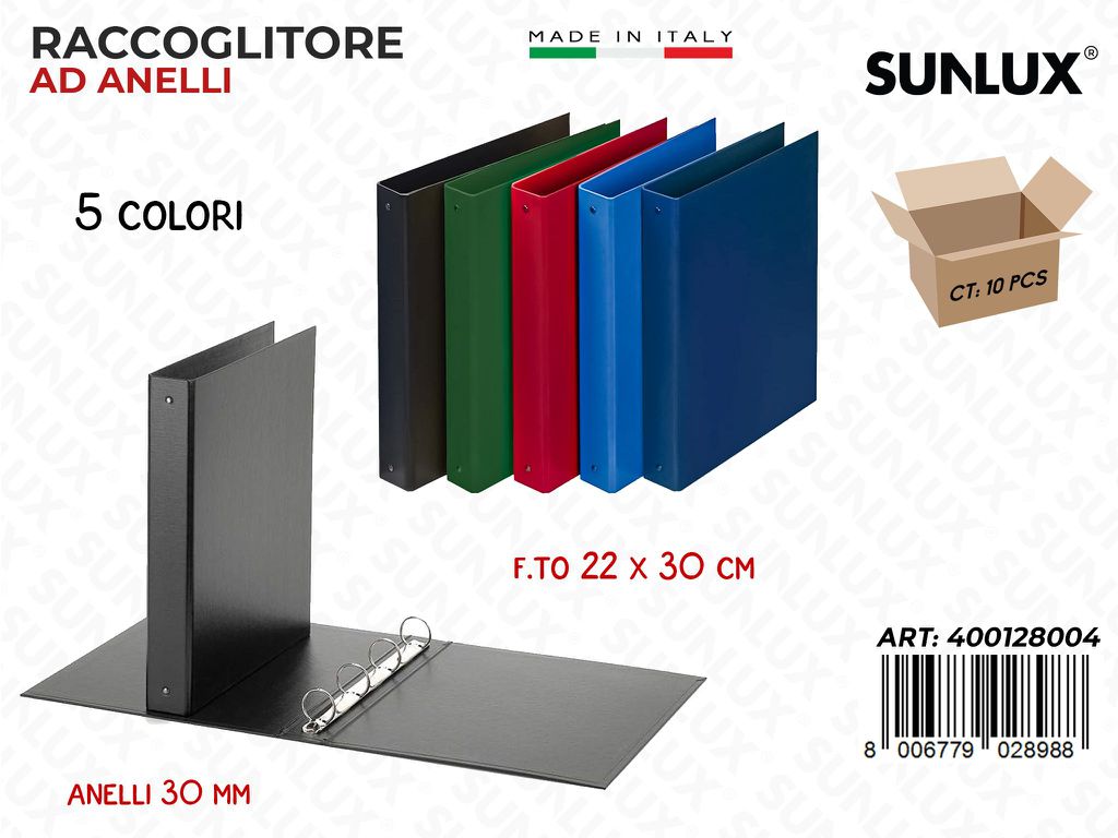 Raccoglitore Ad Anelli 22*30CM Col. Ass.