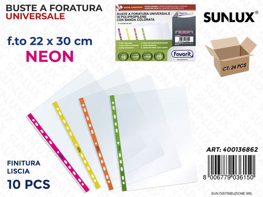 Buste a Foratura B. Neon F.to 22*30CM 10PCS