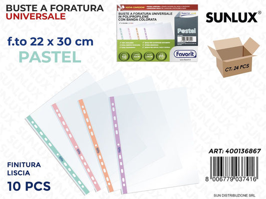 Buste a Foratura B. Pastel F.to 22*30CM 10PCS