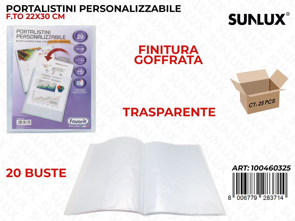 Portalis. Fav. Per. 20 Buste Goffrata 22*30CM