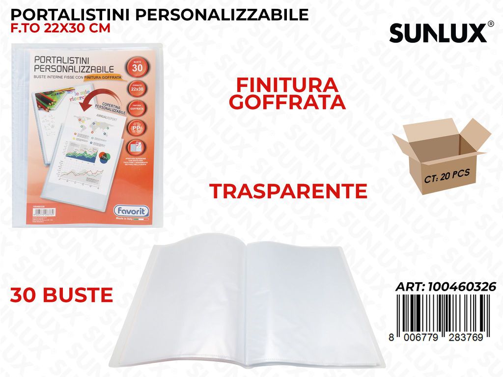 Portalis. Fav. Per. 30 Buste Goffrata 22*30CM