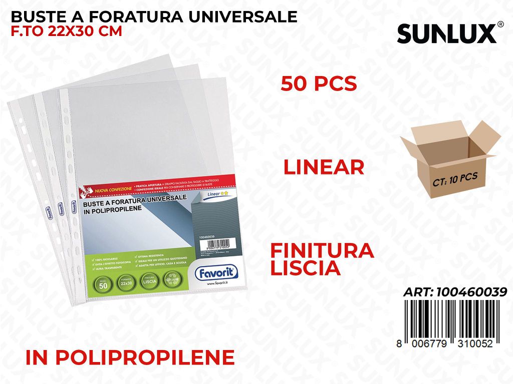 Buste Tran. Fav. Liscia 50/Pz Linear