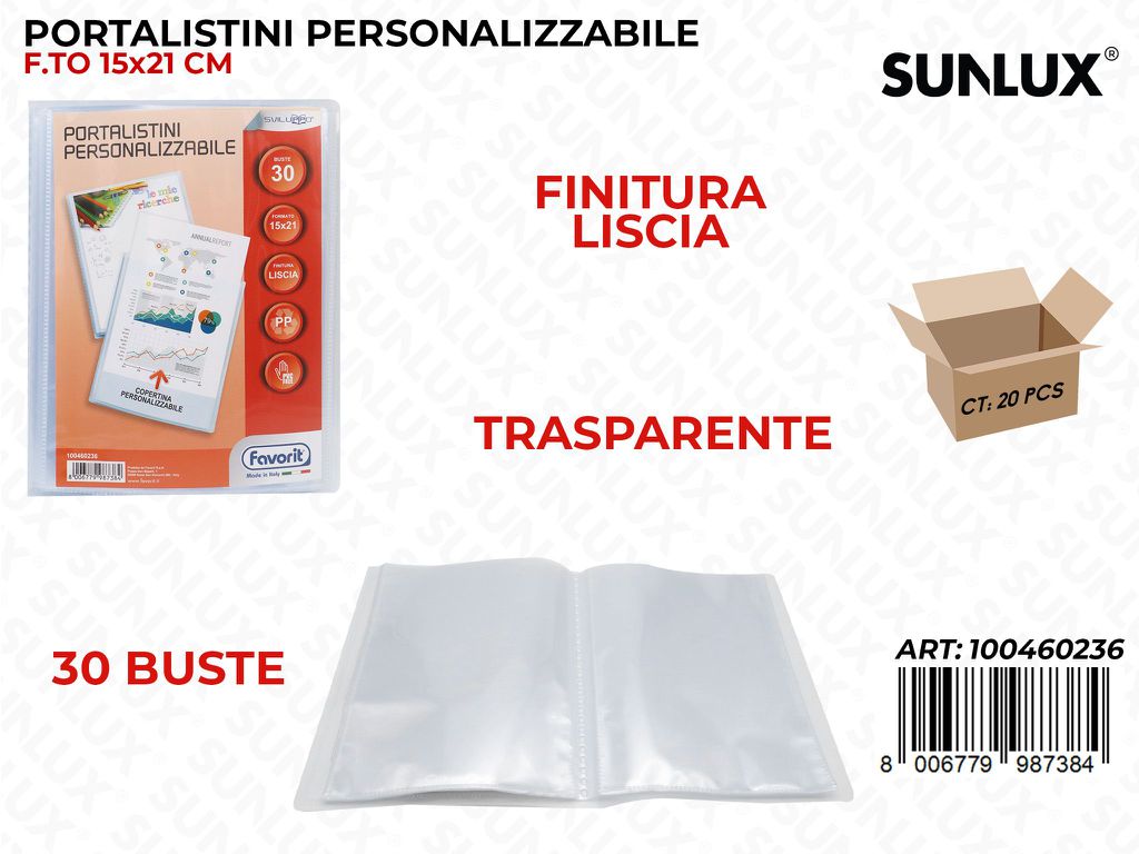 Portalis. Fav. Per. 30 Buste Pic. Liscia 15*21CM