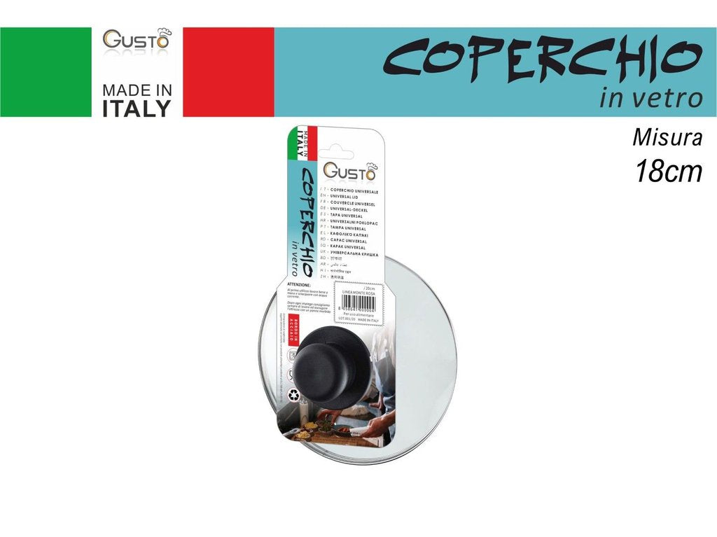 Gusto Coperchio Vetro Cm18 Made in P.r.c
