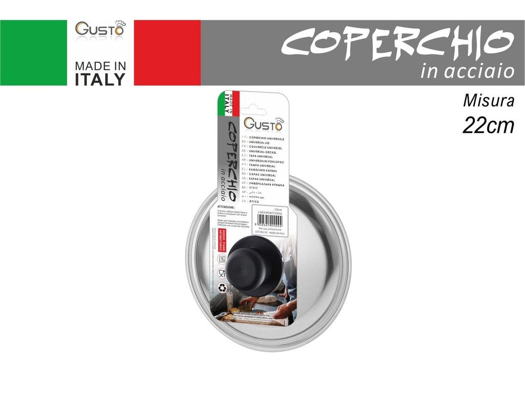 Gusto Coperchio Inox Cm22 Made in Italy