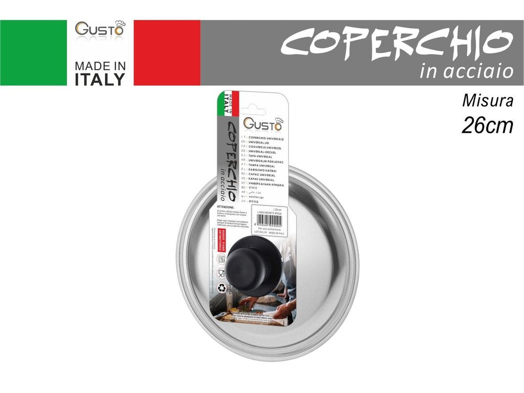 Gusto Coperchio Inox Cm26 Made in Italy