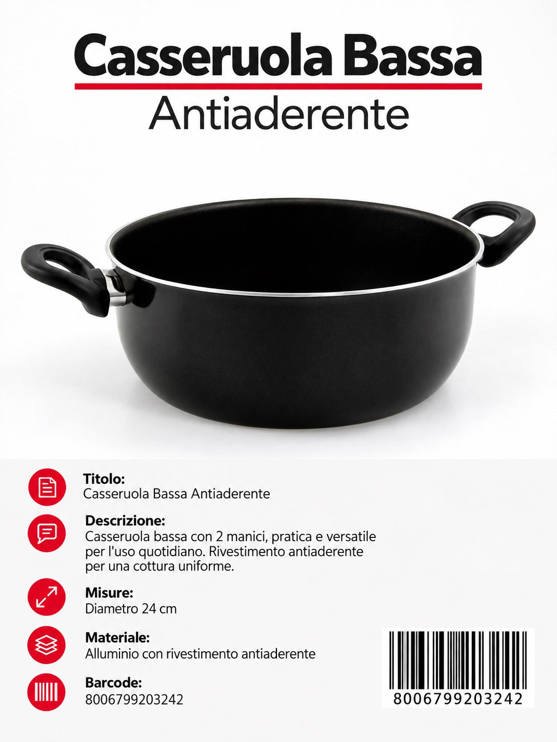 Linea.professional Casseruola Cm24